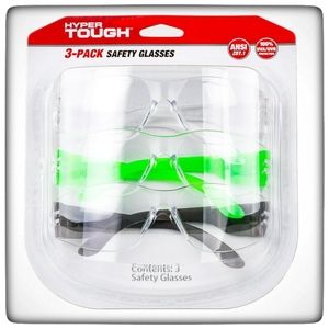 Hyper Tough 3-Pack Safety Glasses with Z87.1 Poly-Carbonate Lens HTS-3PK
